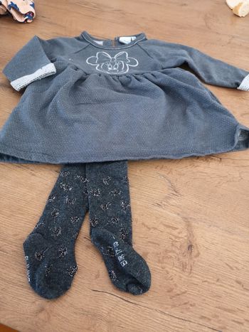 Robe pull minnie et collant 18mois