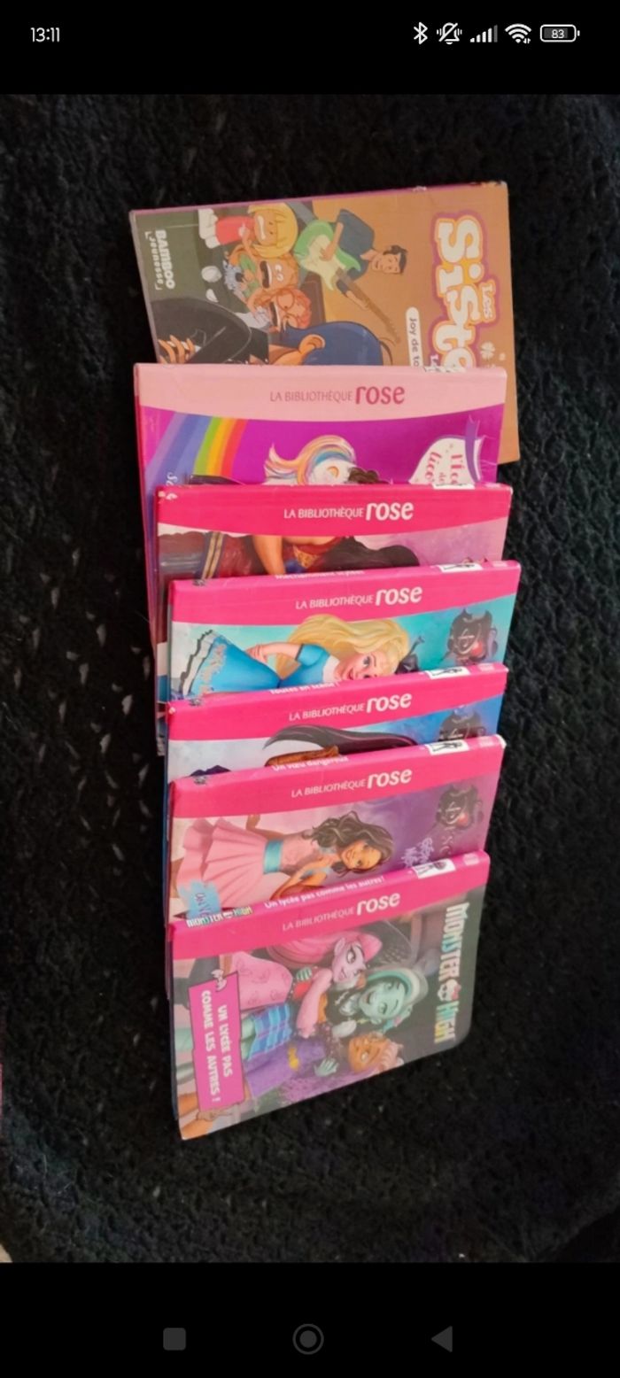 Lot livre bibliothèque rose