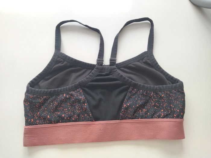 Brassière de sport noire et rose taille XS - photo numéro 2