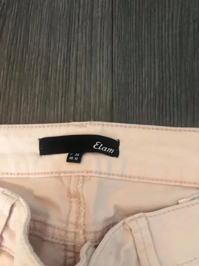 jean blanc creme beige etam 38 - photo numéro 2