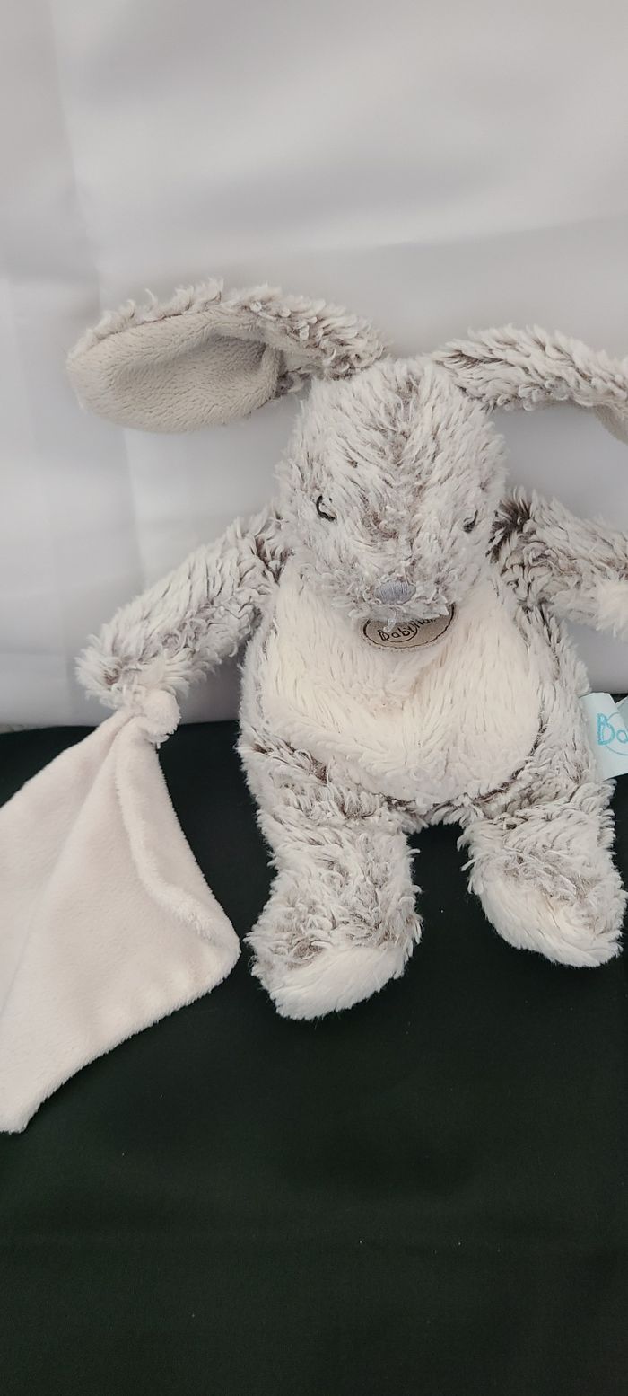 Doudou Mouchoir Lapin 🐰 Rabbit Baby Nat Très Doux Marron Beige - photo numéro 3