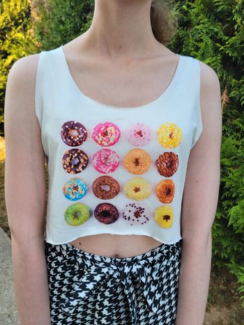 Crop top donuts été femme taille S
