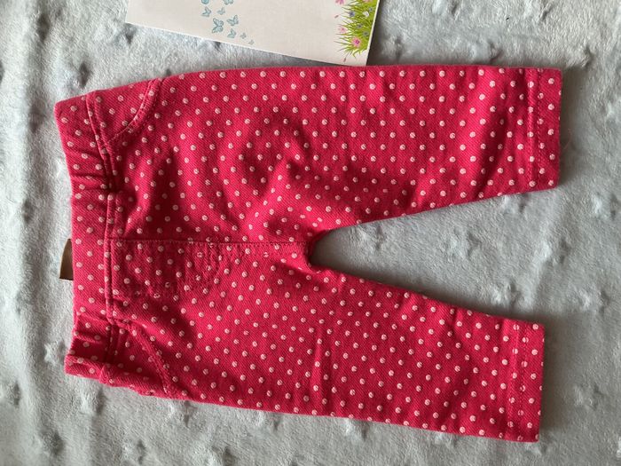 legging long fuchsia à pois blanc 3 mois boite à malices taille élastique - photo numéro 3