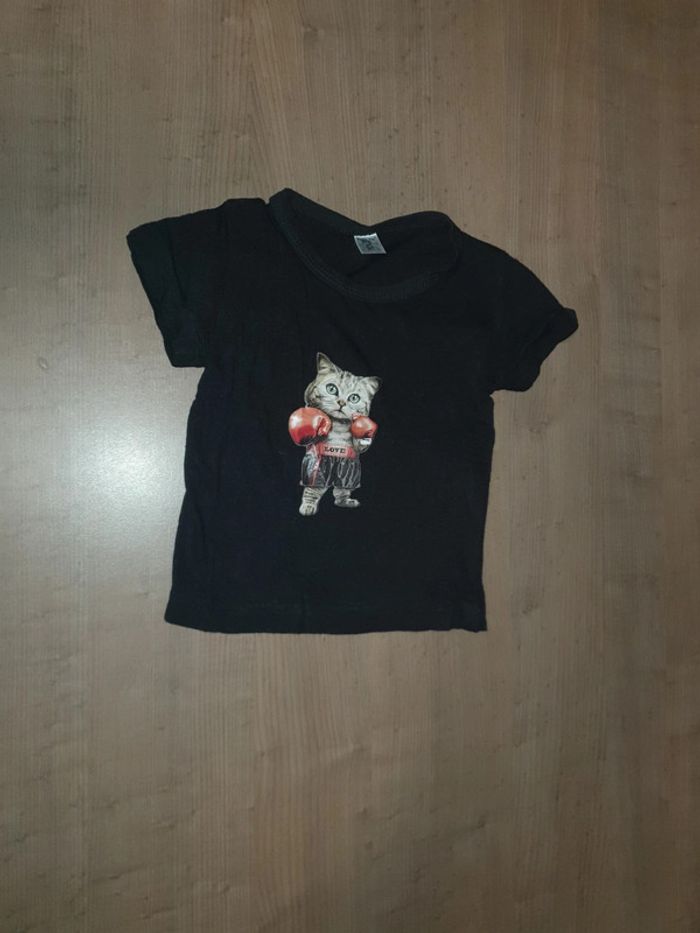 Tee-shirt 12-18mois chat boxeur