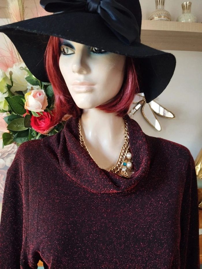 🌹Blouse Scintillante Col Bénitier Vernal Paris T38/40🌹 - photo numéro 3