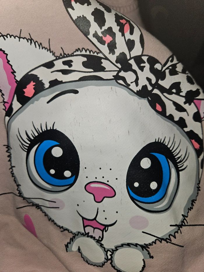 Sweat rose chat bandana léopard 🐱💗 18-24 mois - photo numéro 3