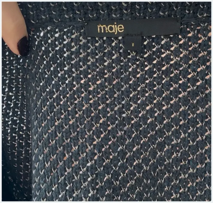 Veste courte Maje bleue T1 très bon état - photo numéro 4