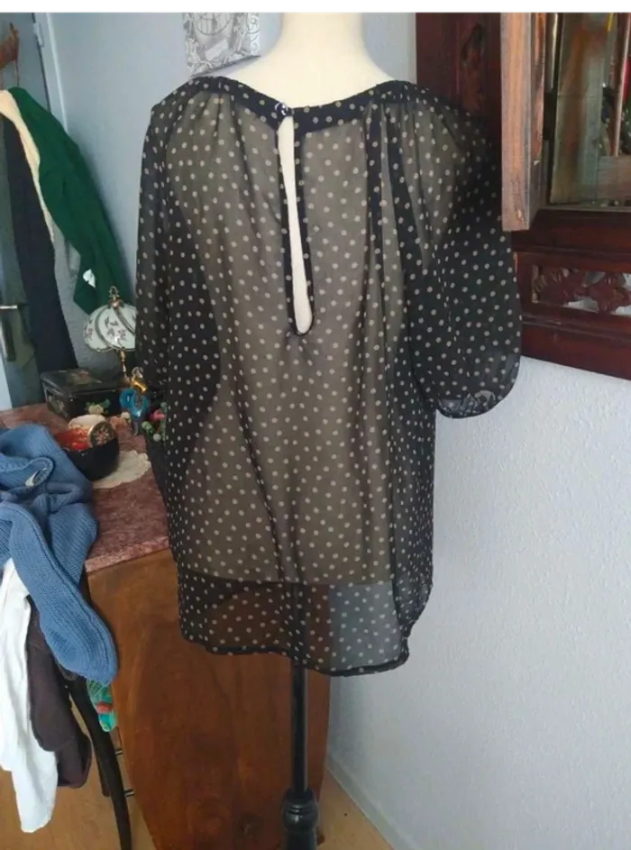 Blouse noire à pois 38 - photo numéro 6