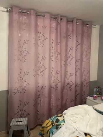2 rideaux mauves 120 par 240