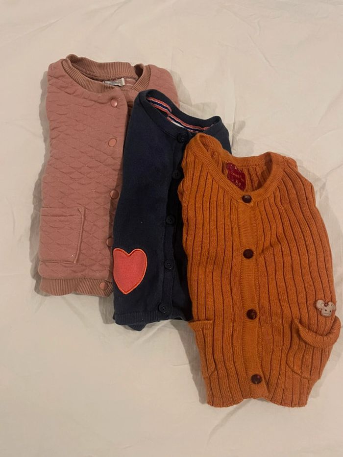 Lot de 3 gilets enfant 18 mois