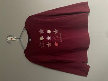 T-shirt manches longues bordeaux étoiles Okaïdi - 6 ans (116 cm)