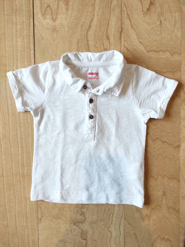 Polo blanc manches courtes