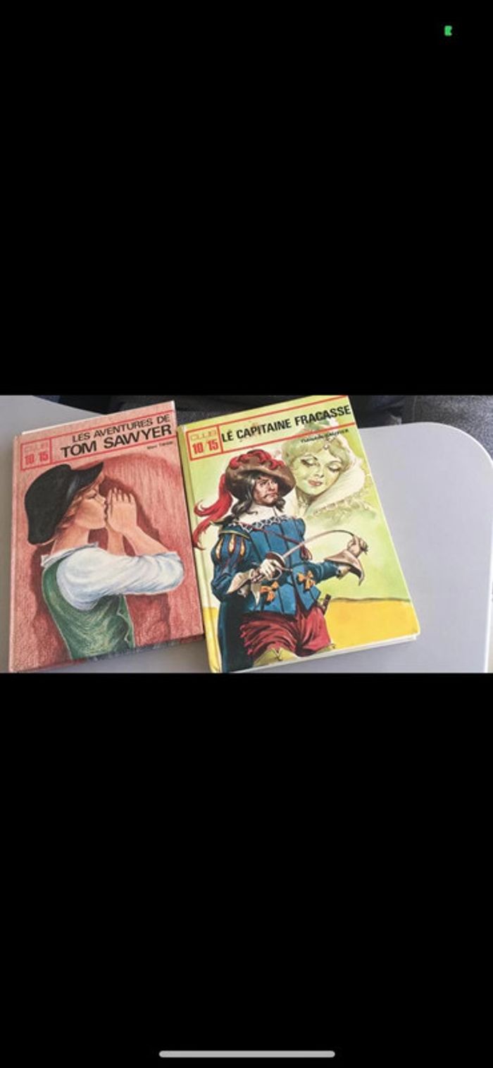 Lot 2 livres vintage : tom sawyer et capitaine fracasse