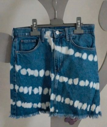 Jupe en jean bleu et blanche Denim&Co taille 14 ans