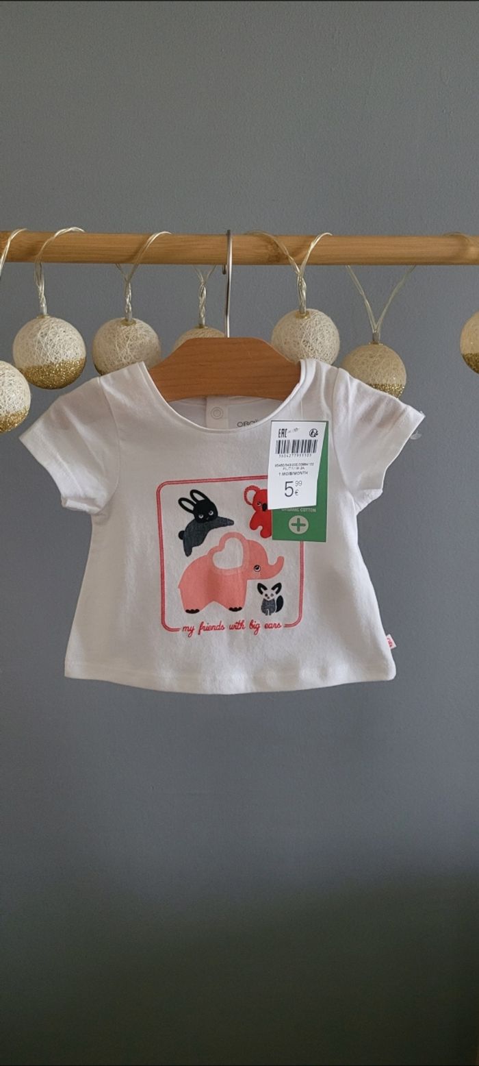 T-shirt Obaïbi 1 mois Fille - photo numéro 1
