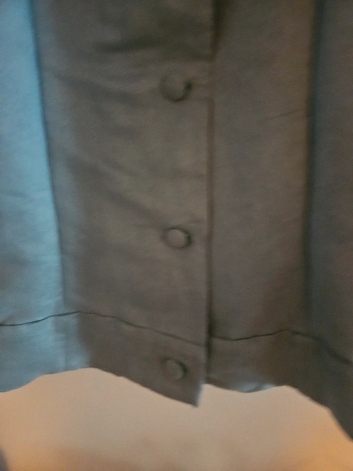 Veste / Blouson cousu main, style daim, bleu clair, taille M/L - photo numéro 4