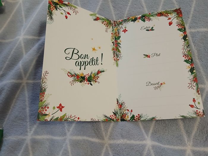 Paquet 6 Cartes doubles "Menu de Noël " - photo numéro 5