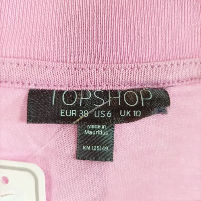 T-shirt rose uni Topshop manches courtes basique casual taille 38/40 coton A1341 - photo numéro 5