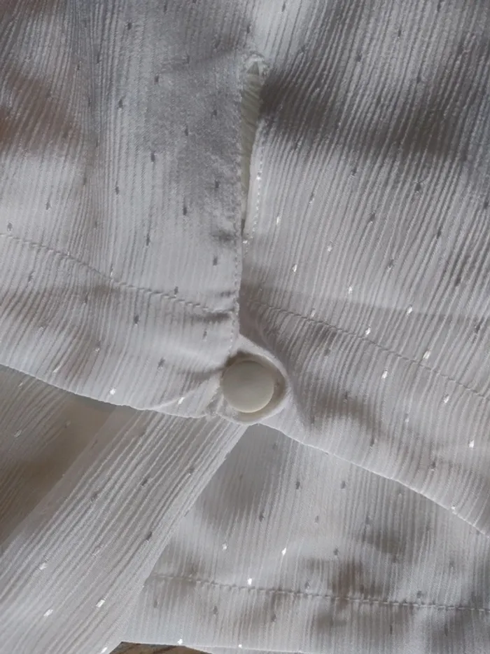 Top blouse printemps été blanc chic classique petit pois - photo numéro 4