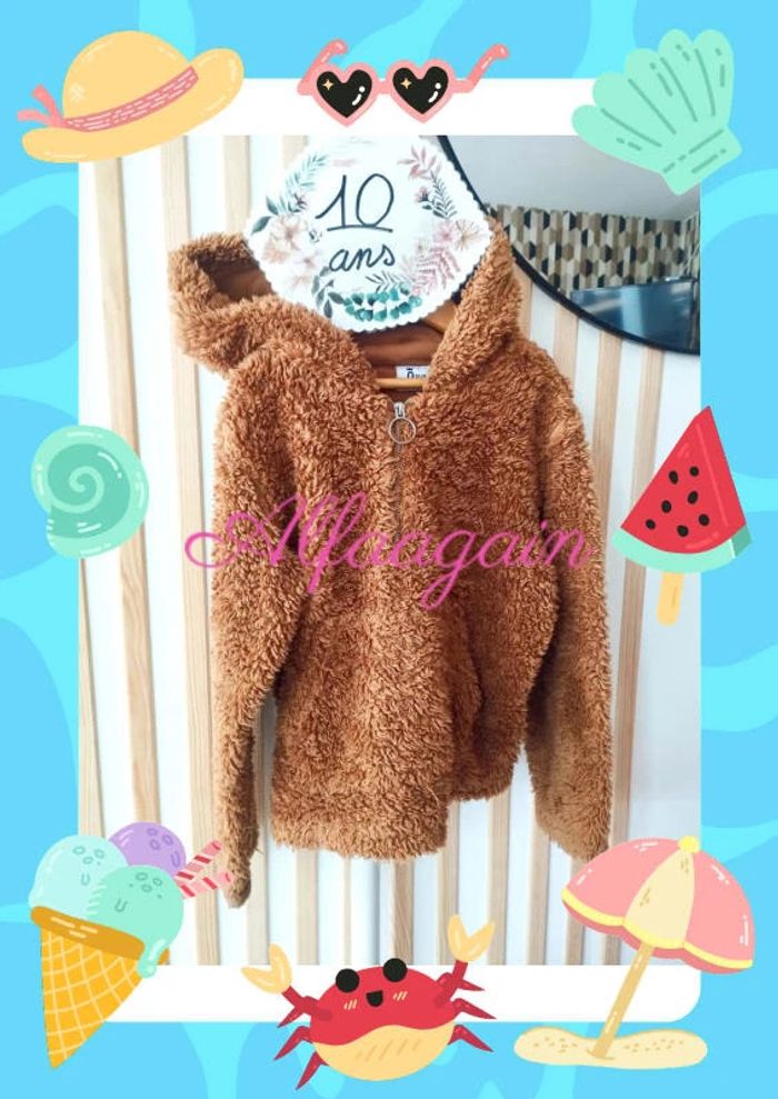 Pull teddy blue queen 10ans marron