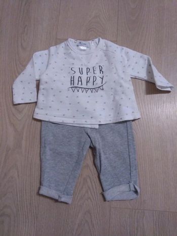 Ensemble décontracté "Super Happy" La Redoute 9 mois