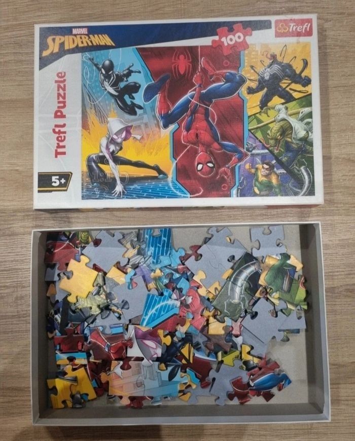 ​Puzzle Marvel Spider-Man 100 pièces Trefl - Spidey & Vilains Tres Bonne Etat - photo numéro 2