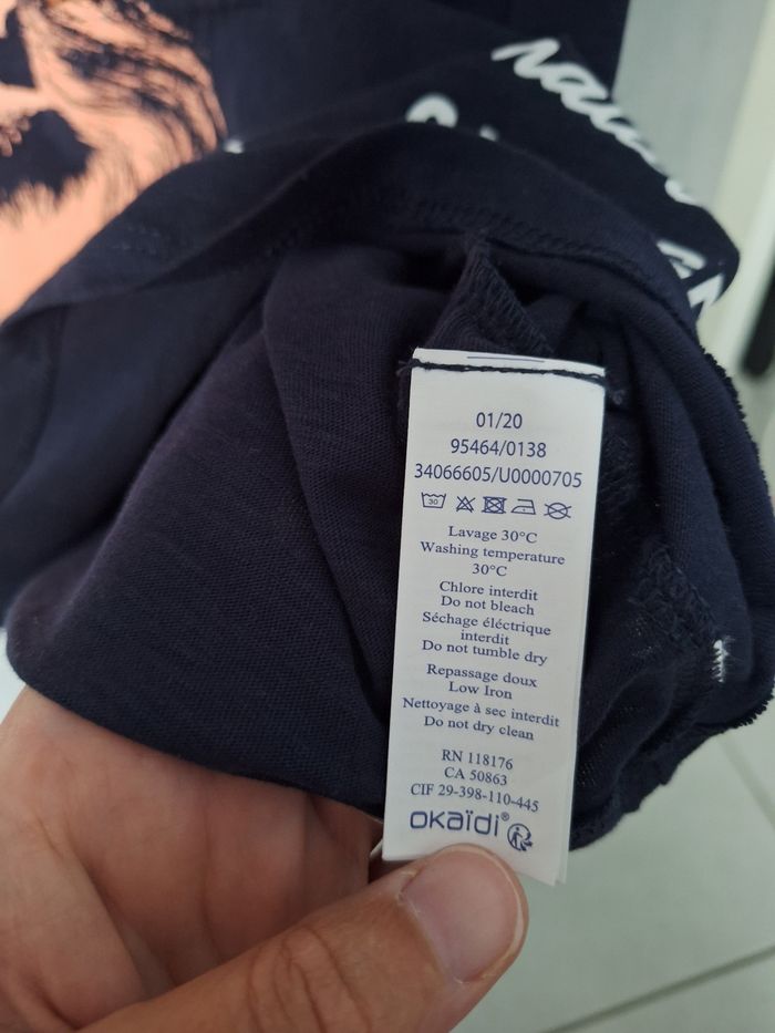 Tee-shirt bleu marine manches courtes imprimé lion - photo numéro 6