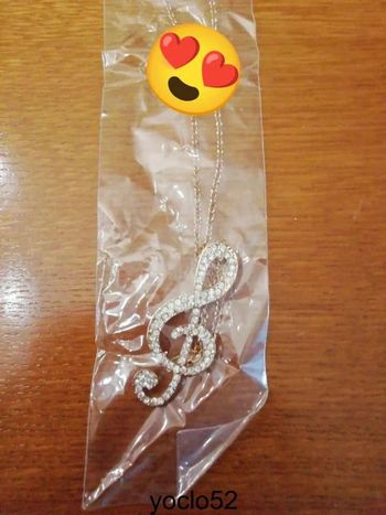 Collier note de musique couleur or