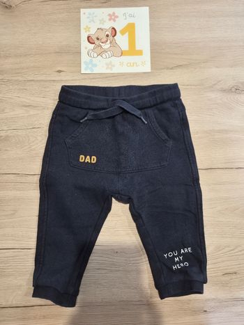 Jogging bleu marine Dad, Kiabi, 12 mois