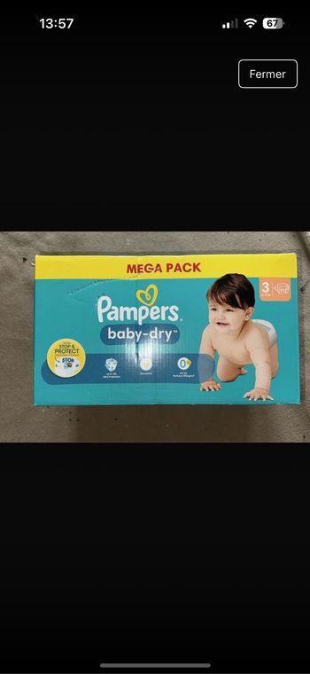 3 cartons Pampers baby dry T.3