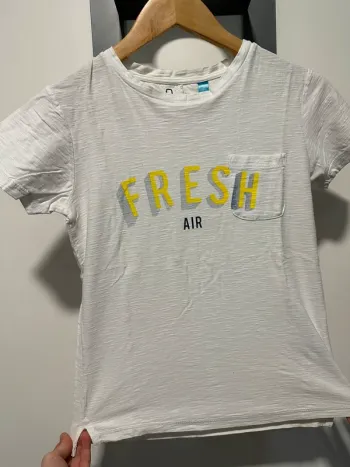 Tee shirt okaidi blanc et jaune 12 ans