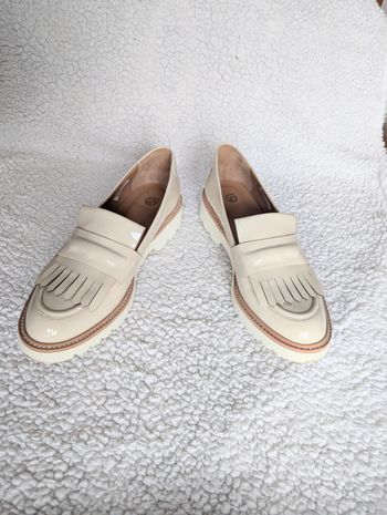 Chaussures femme neuves - Loafers/ derbies à franges vernis - Fugitive