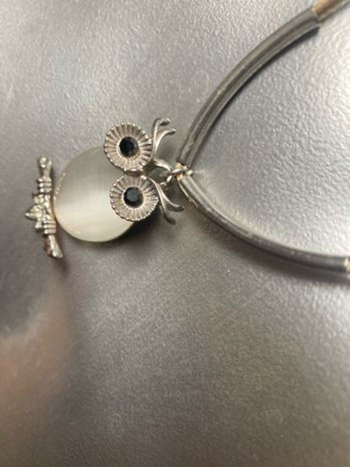 Joli collier Oeil de chat hibou chouette - photo numéro 2