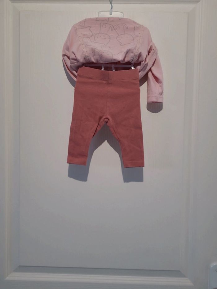 Ensemble robe tunique rose et legging Kiabi - photo numéro 3