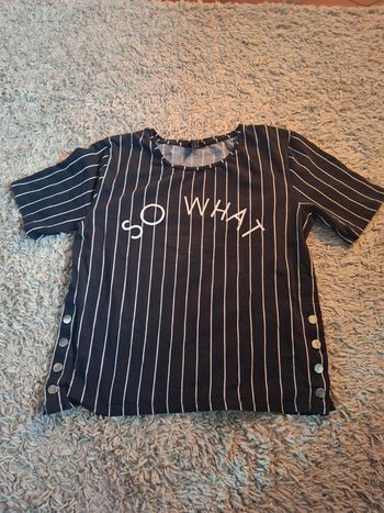 T shirt femme noir à rayure blanc jennyfer xs mais va plutôt à un s so What