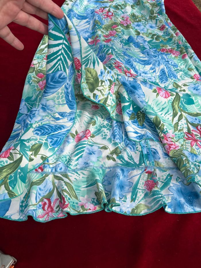 Superbe robe vintage Fleurie Volants Froufrou Afibel T 48 - photo numéro 9