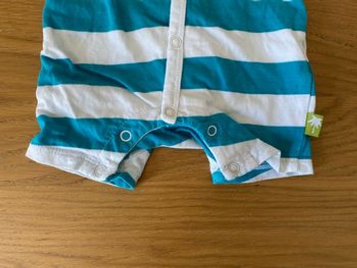 Orchestra Barboteuse / Combishort  turquoise et blanc Taille Naissance - photo numéro 3