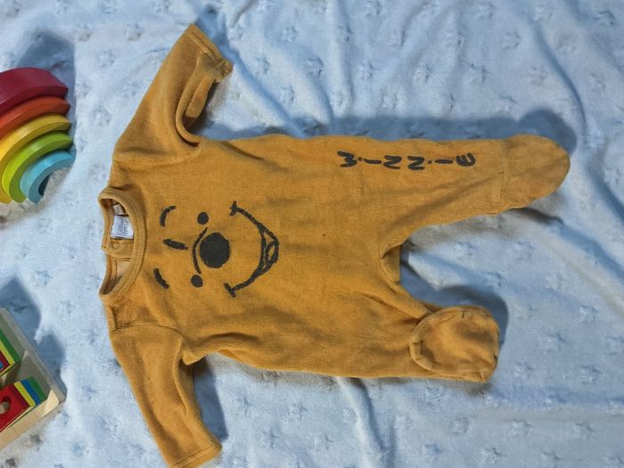 pyjama grenouillère en velours orange disney winnie 1 mois - photo numéro 3