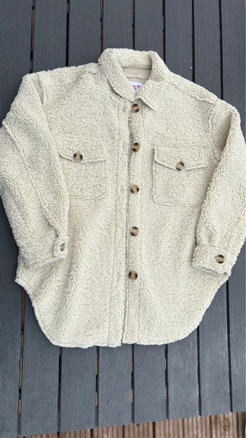 Veste chemise en laine synthétique beige crème Jennyfer taille M