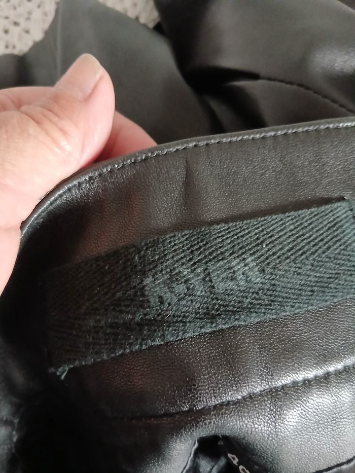 Jupe cuir agneau jupe cuir plissée devant, derrière - photo numéro 4