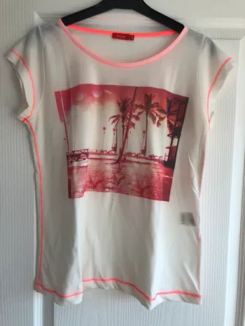 Tes shirt Blanc et rose fluo