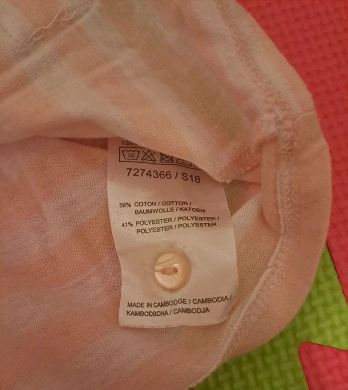 Robe manches courtes rose pâle lapin, taille 6 mois (68 cm) - photo numéro 4