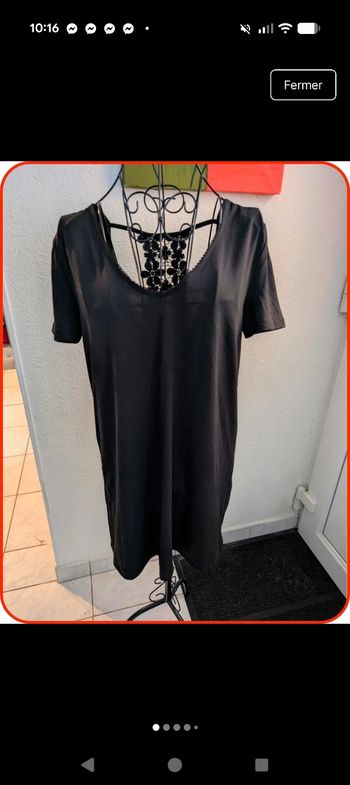 Sublime Robe d'été Noire - Dos Nu Dentelle Fleurie