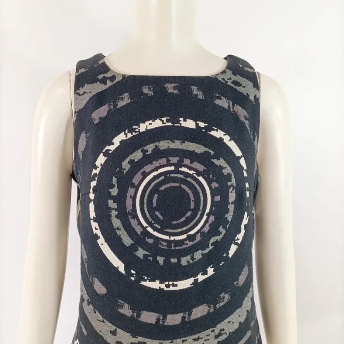 Robe trapèze Desigual noire, rouge et blanche - Taille 38 A433 - photo numéro 2