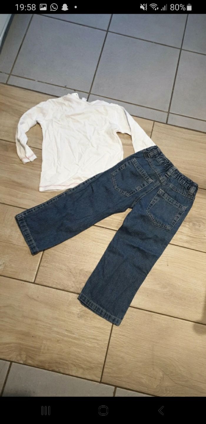Ensemble t-shirt jeans garçon neuf étiquette 3 ans - photo numéro 4