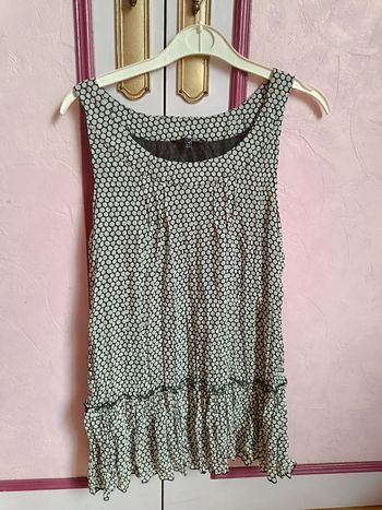 Blouse noire et écru Etam T.38