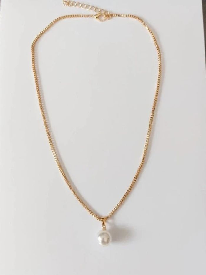 Magnifique parure collier et boucles d'oreilles, perles blanches nacrées, neuf - photo numéro 4
