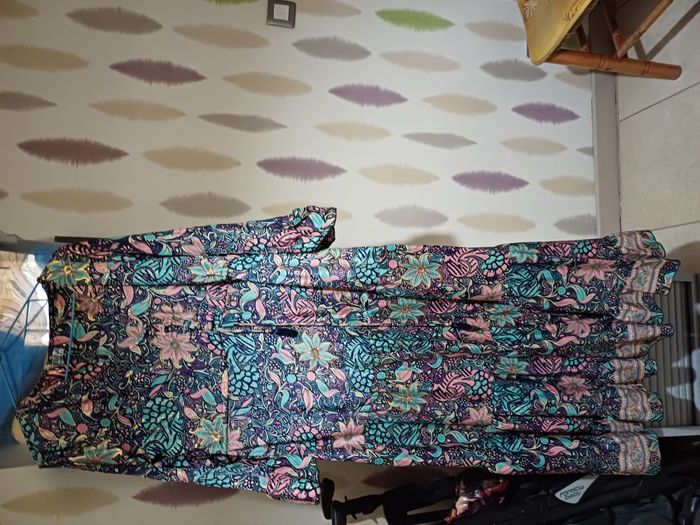 robe longue en soie avec manches 3/4 Taille Unique