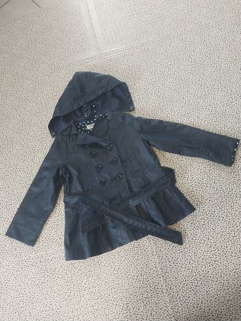 Trench fille Jean Bourget 5 ans – coton & lin bleu marine