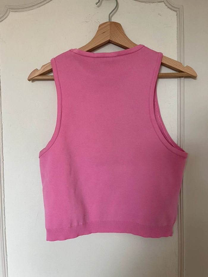 💗 Crop top débardeur dos nu rose moulant Mango – Taille M 💗 - photo numéro 4